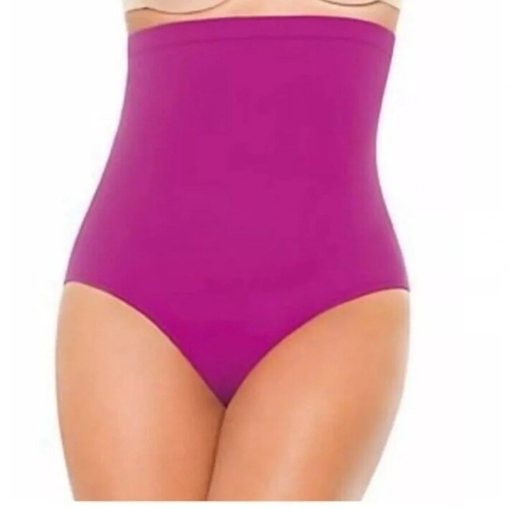 SPANX Core High Rise Shaping FullCoverage Swim Bottoms Shapewear In Berry NWT
